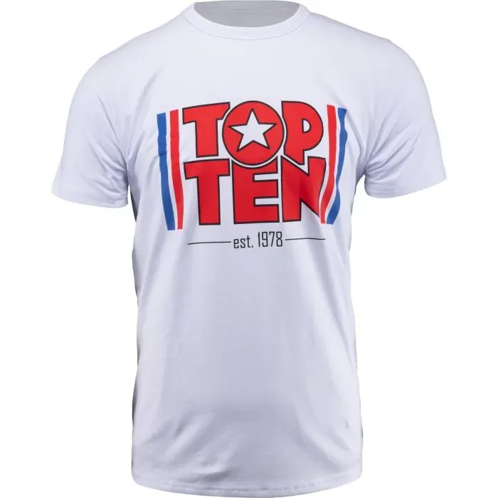 Top Ten EST. 1978 t-shirt cotone bianco grigio