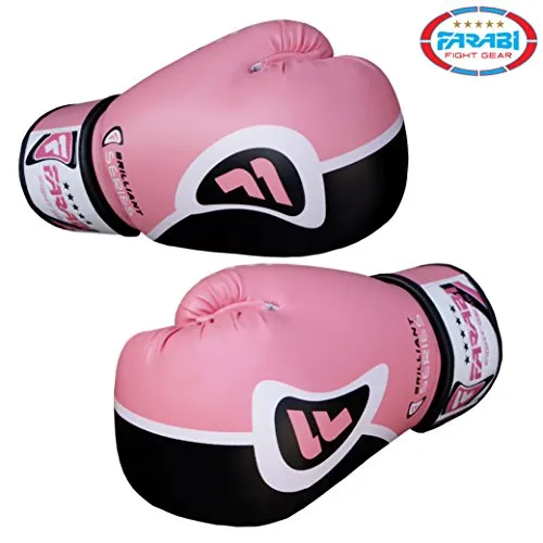 Farabi Brilliant Ladies guanti boxe donna 8 oz pelle sintetica