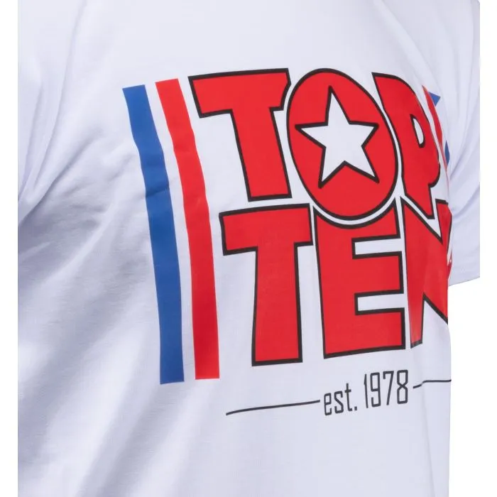 Top Ten EST. 1978 t-shirt cotone bianco grigio