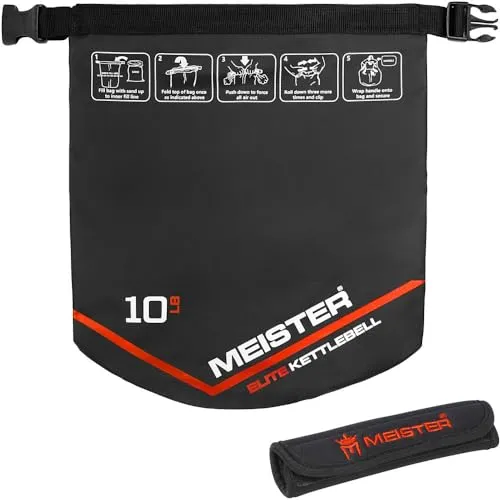 Meister Elite Kettlebell Sabbia 4,5 kg con Maniglia Neoprene