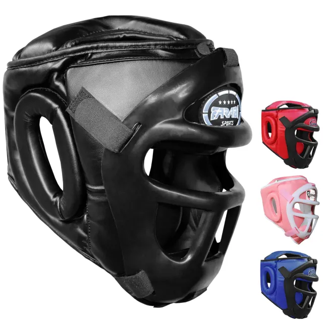 Farabi Caschetto Boxe Protezione Testa Pelle Sintetica