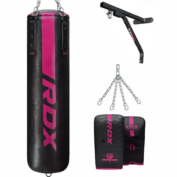 RDX F6 Sacco da Boxe Nero Riempito 4 FT 4 Pezzi