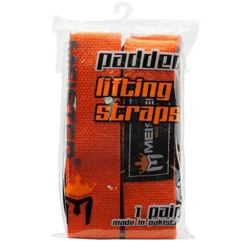 Meister Neoprene-Padded cinghie sollevamento arancione coppia grip