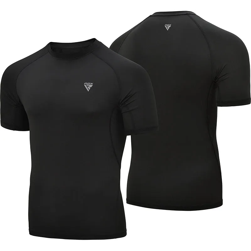 RDX T15 Rash Guard Mezza Manica Nera Compressione