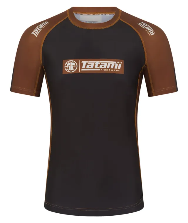 Tatami Fightwear IBJJF Ranked Rash Guard marrone manica corta