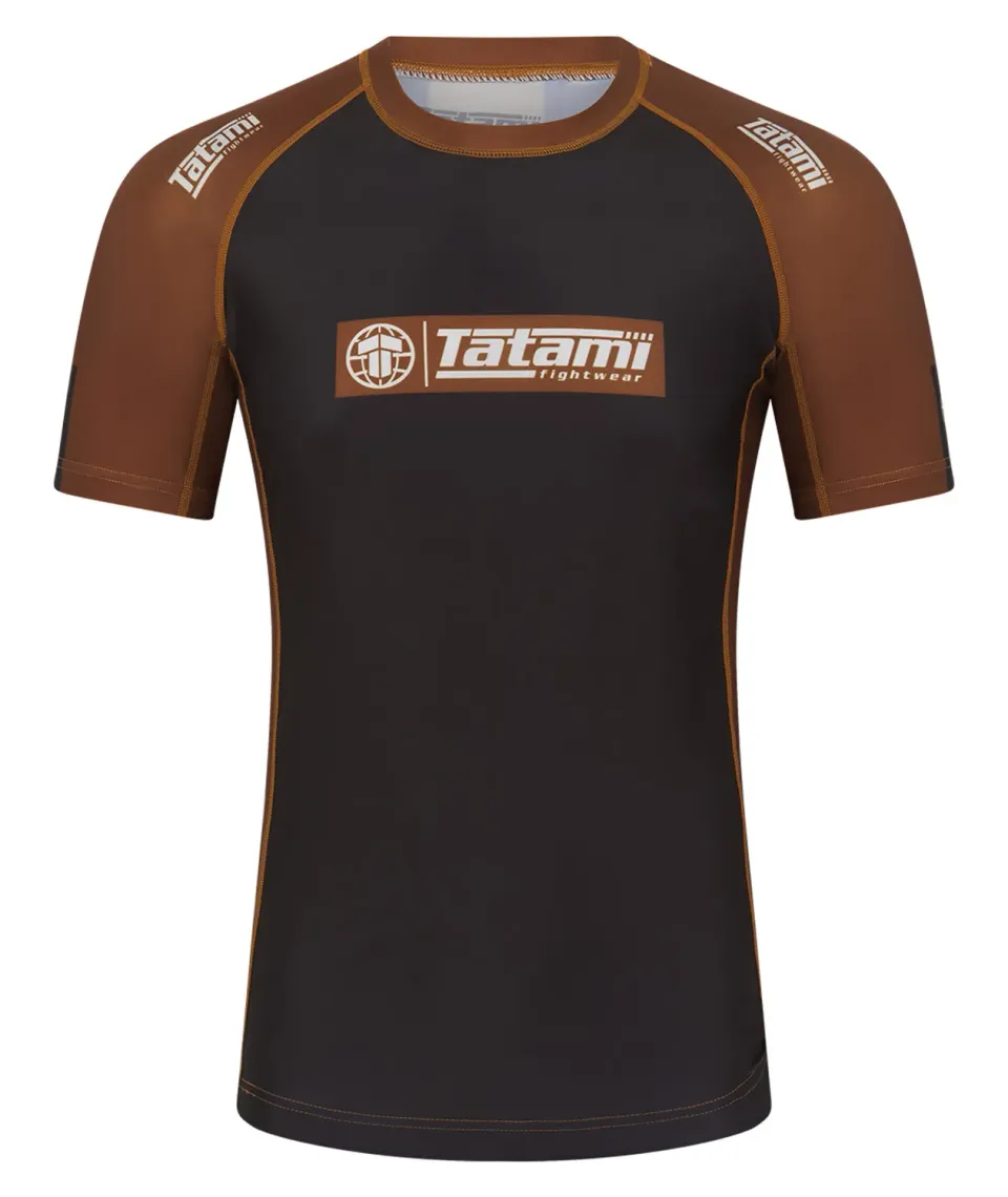 Tatami Fightwear IBJJF Ranked Rash Guard marrone manica corta