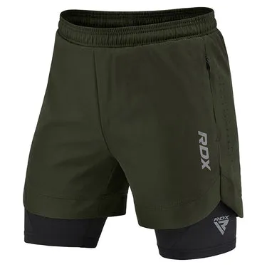 RDX T16 Pantaloncini MMA 2 in 1 Compressione Traspiranti