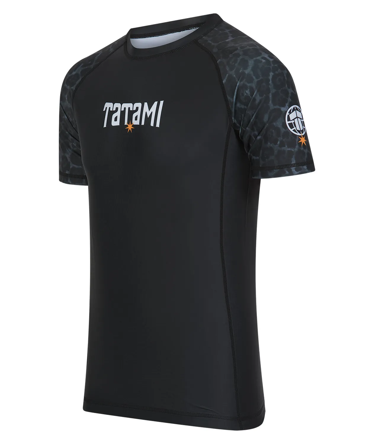 Tatami Rash Guard maniche corte nera leopard elasticizzata