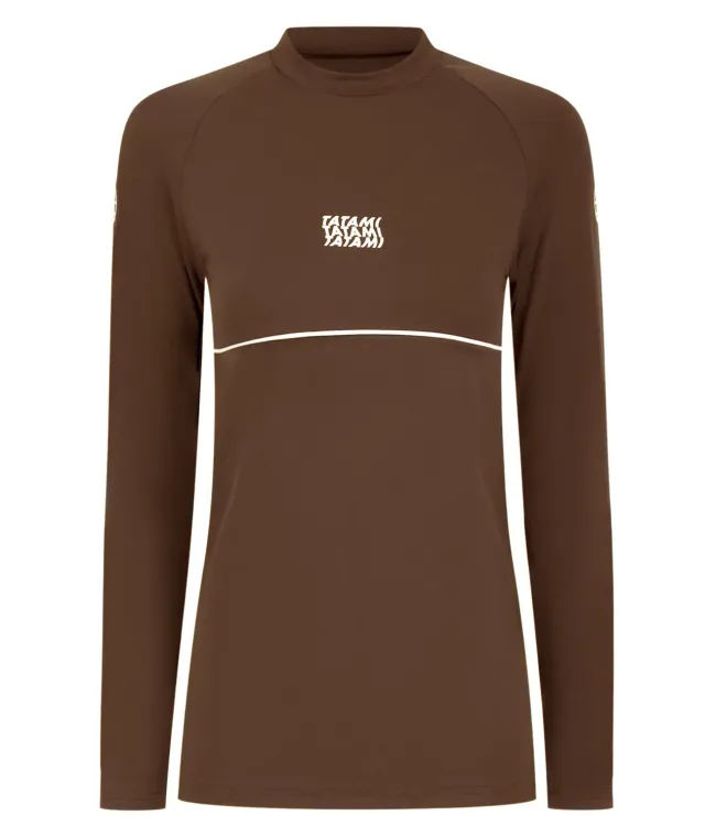 Tatami Ladies Contour Long Sleeve Rash Guard marrone