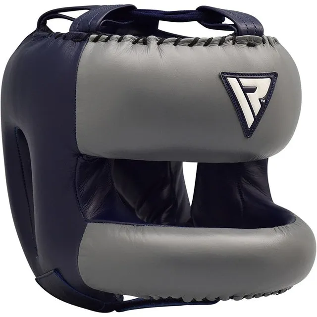 RDX O2 Casco Boxe Sparring Pelle con Paranaso