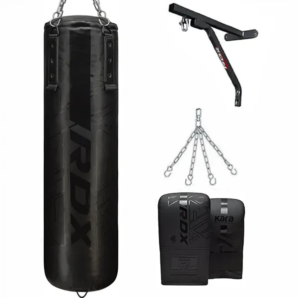 RDX F6 Sacco da Boxe Nero Riempito 4 FT 4 Pezzi