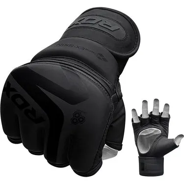 RDX F15 Noir Guanti MMA Grappling Neri Maya Hide