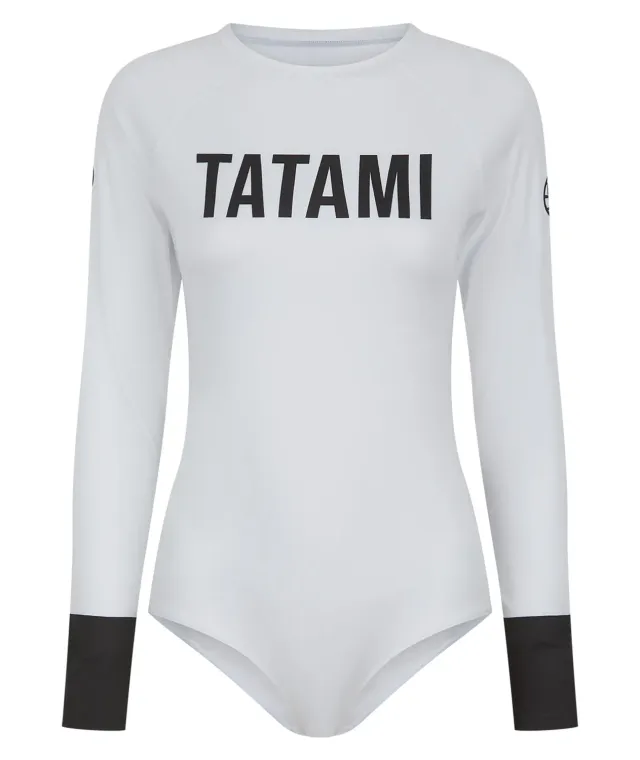 Tatami Helena Ranked Leotard bianco manica lunga