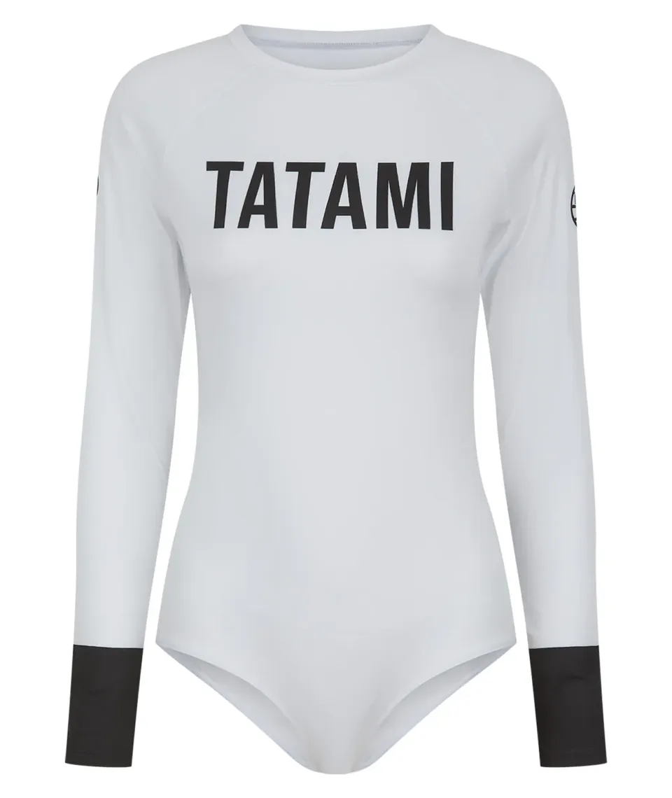 Tatami Helena Ranked Leotard bianco manica lunga