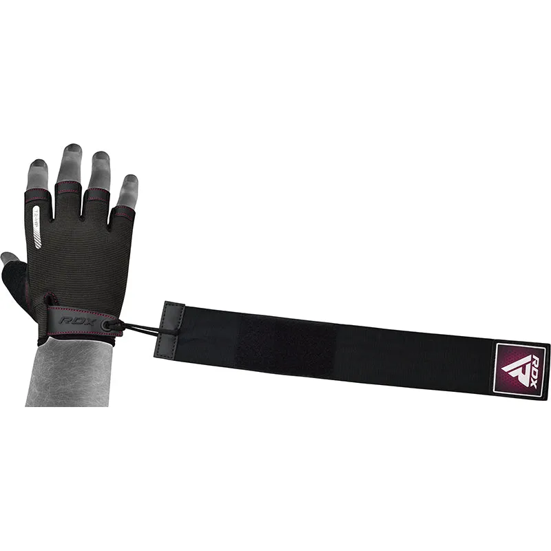 RDX T2 guanti palestra mezze dita con polsiera