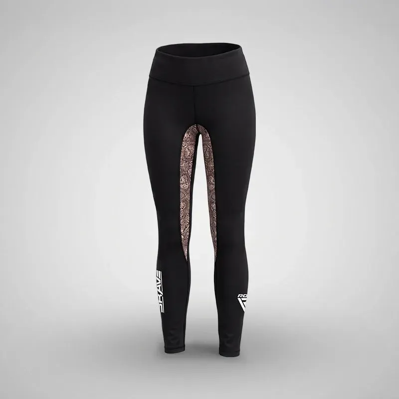 RDX Brave B2 pantaloni compressione donna nero oro