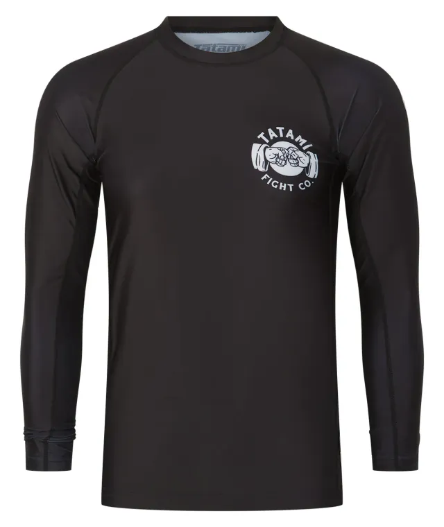 Tatami Fist Bump Rash Guard Uomo Nero Lunga Riciclata