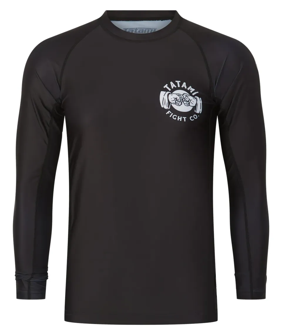 Tatami Fist Bump Rash Guard Uomo Nero Lunga Riciclata