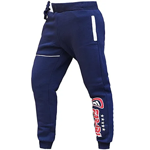 Farabi Tech Fleece Pantaloni Tuta Blu Navy Caldi