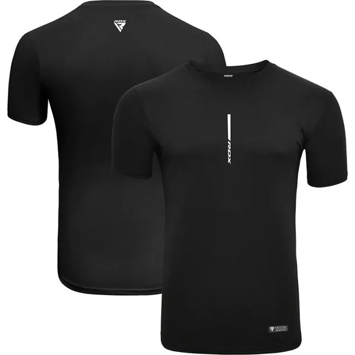 RDX T2 T-Shirt Palestra Nera Maniche Corte