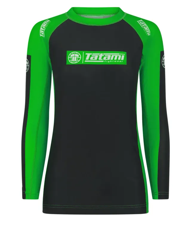 Tatami Ranked Rash Guard Manica Lunga Donna Verde IBJJF