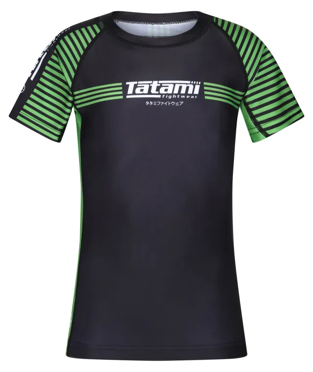 Tatami Fightwear Ranked Rash Guard Bimbo Verde Manica Corta