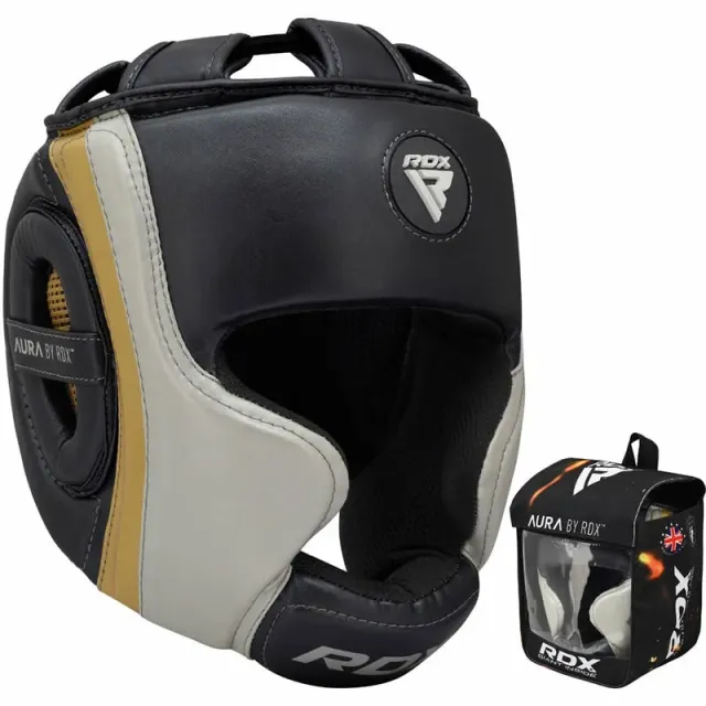 RDX T17 Aura Caschetto Boxe Golden in Pelle