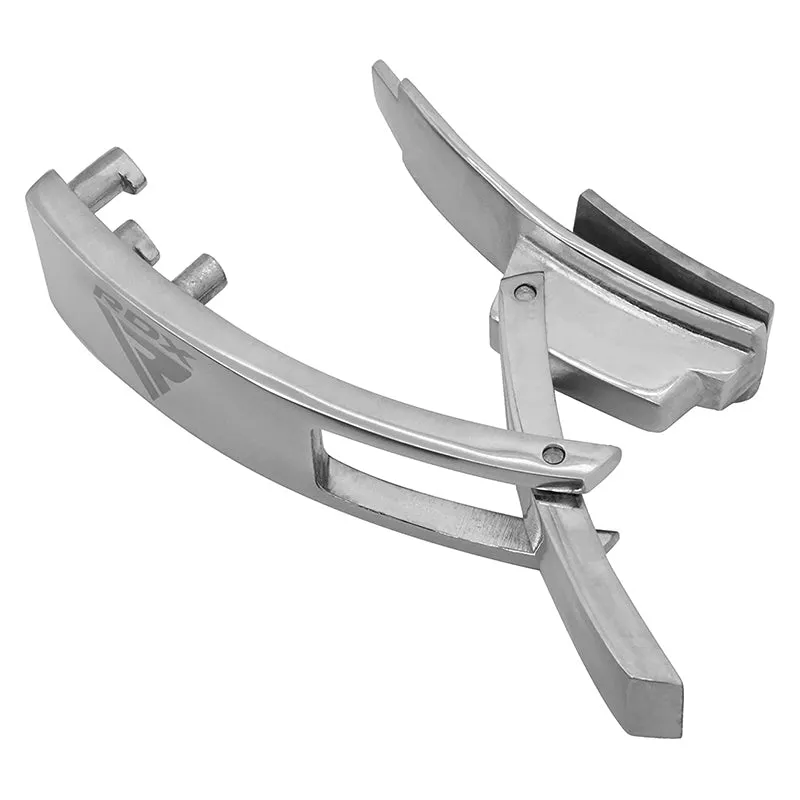 RDX T1 fibbia ricambio acciaio cintura powerlifting argento
