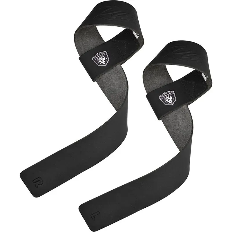 RDX S5 cinghie sollevamento pesi pelle nera 57cm
