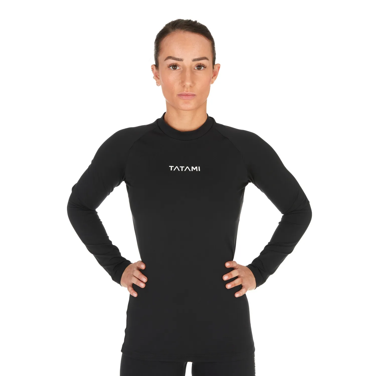 Tatami Fightwear Peak Rash Guard donna maniche lunghe nera elasticizzata