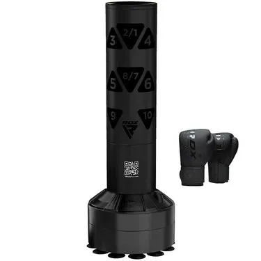 RDX Ronin Sacco da Boxe Bambini Base Stabile con Guanti Nero