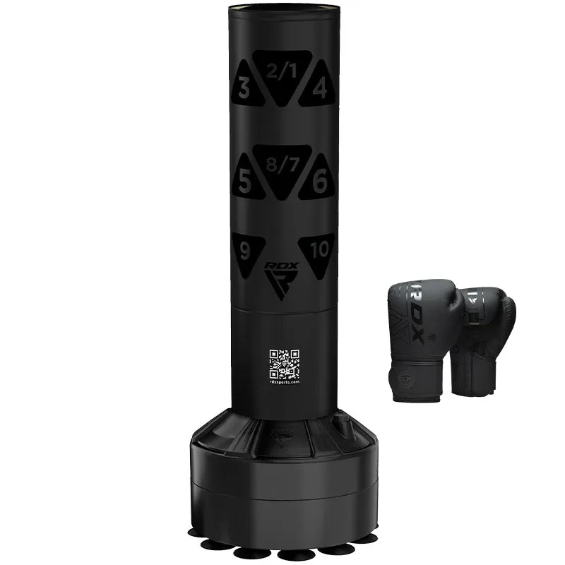 RDX Ronin Sacco da Boxe Bambini Base Stabile con Guanti Nero