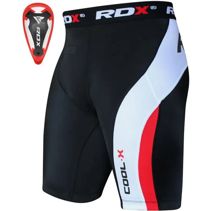 RDX MB Pantaloncini Compressione con Conchiglia rossi