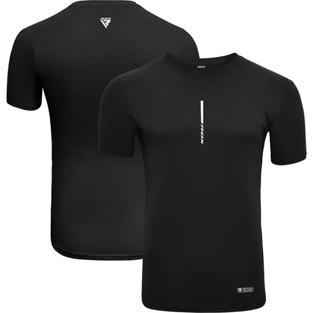 RDX T2 T-Shirt Palestra Nera Maniche Corte