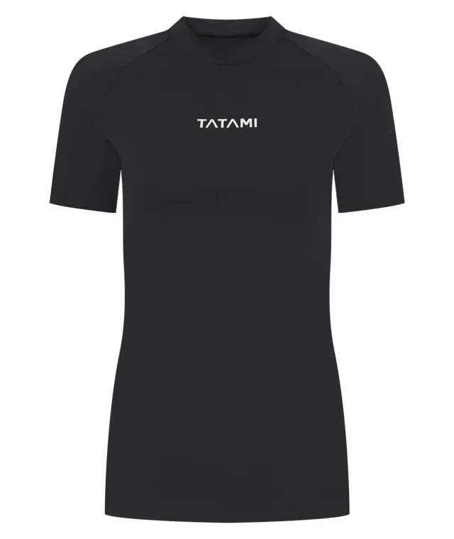 Tatami Peak Rash Guard Donna Maniche Corte Nera Vestibilità Slim