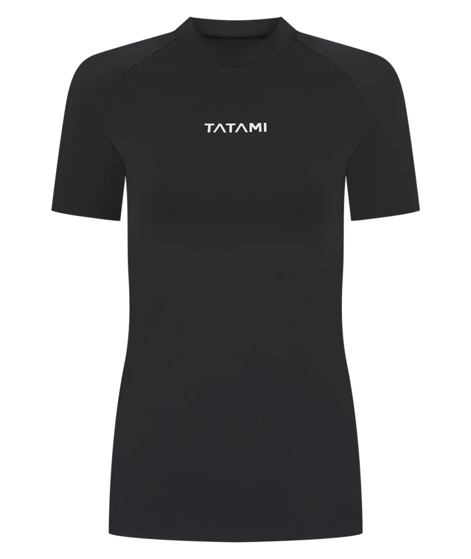 Tatami Peak Rash Guard Donna Maniche Corte Nera Vestibilità Slim