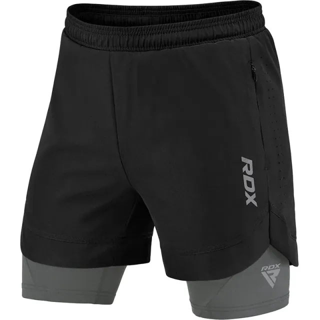 RDX T16 Pantaloncini MMA 2 in 1 Compressione Traspiranti