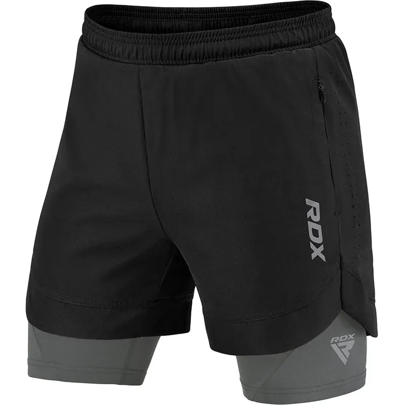 RDX T16 Pantaloncini MMA 2 in 1 Compressione Traspiranti