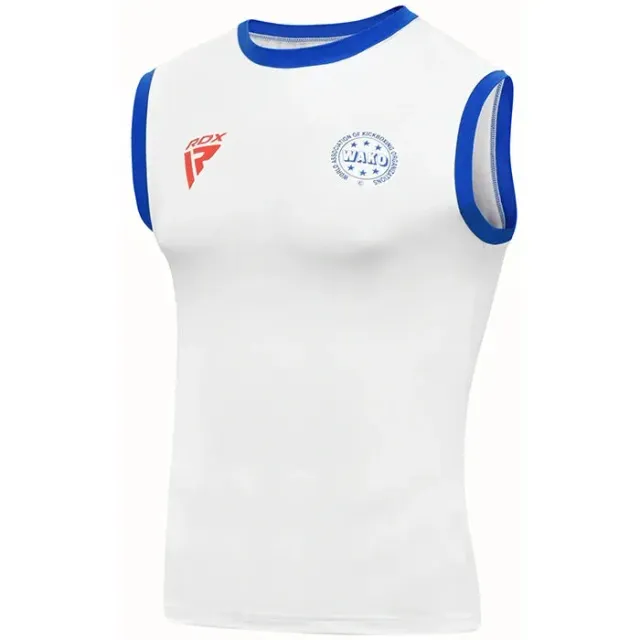 RDX WAKO top kickboxing bianco microfibra