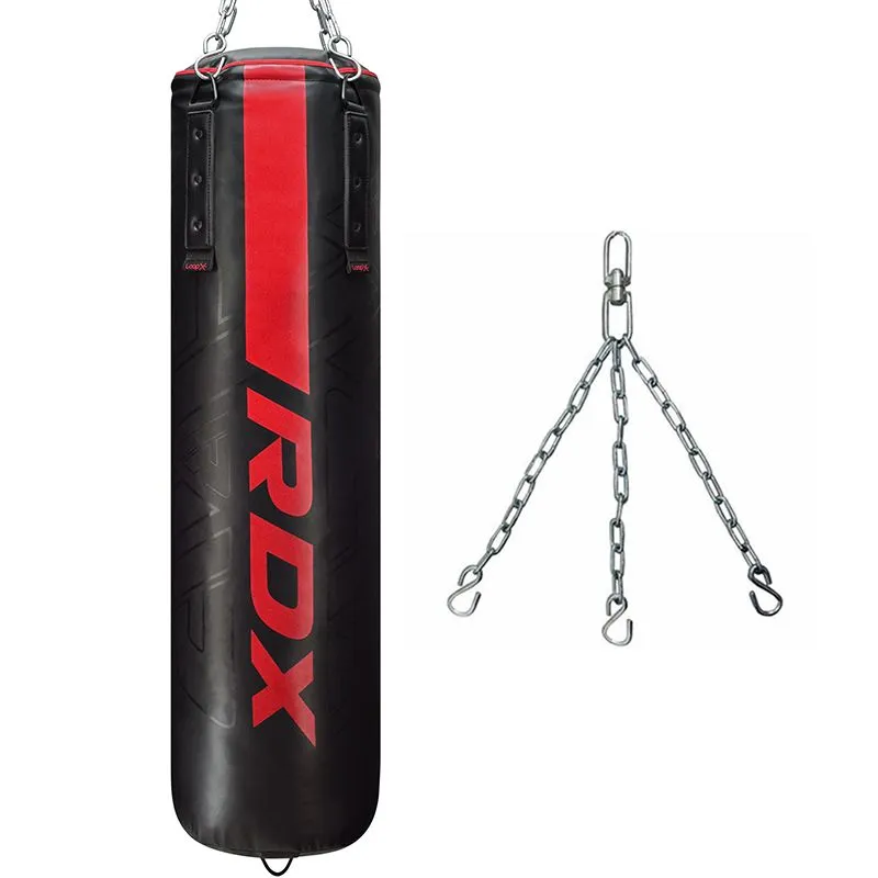 RDX F6 Kara Sacco Boxe Riempito Nero 150 cm Pelle