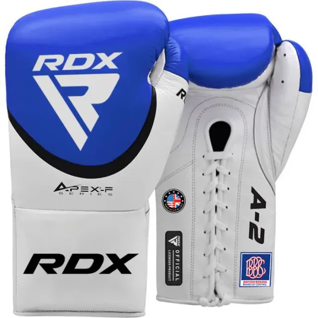 RDX A2 Guanti Boxe Pro Lacci 10oz Rossi Pelle
