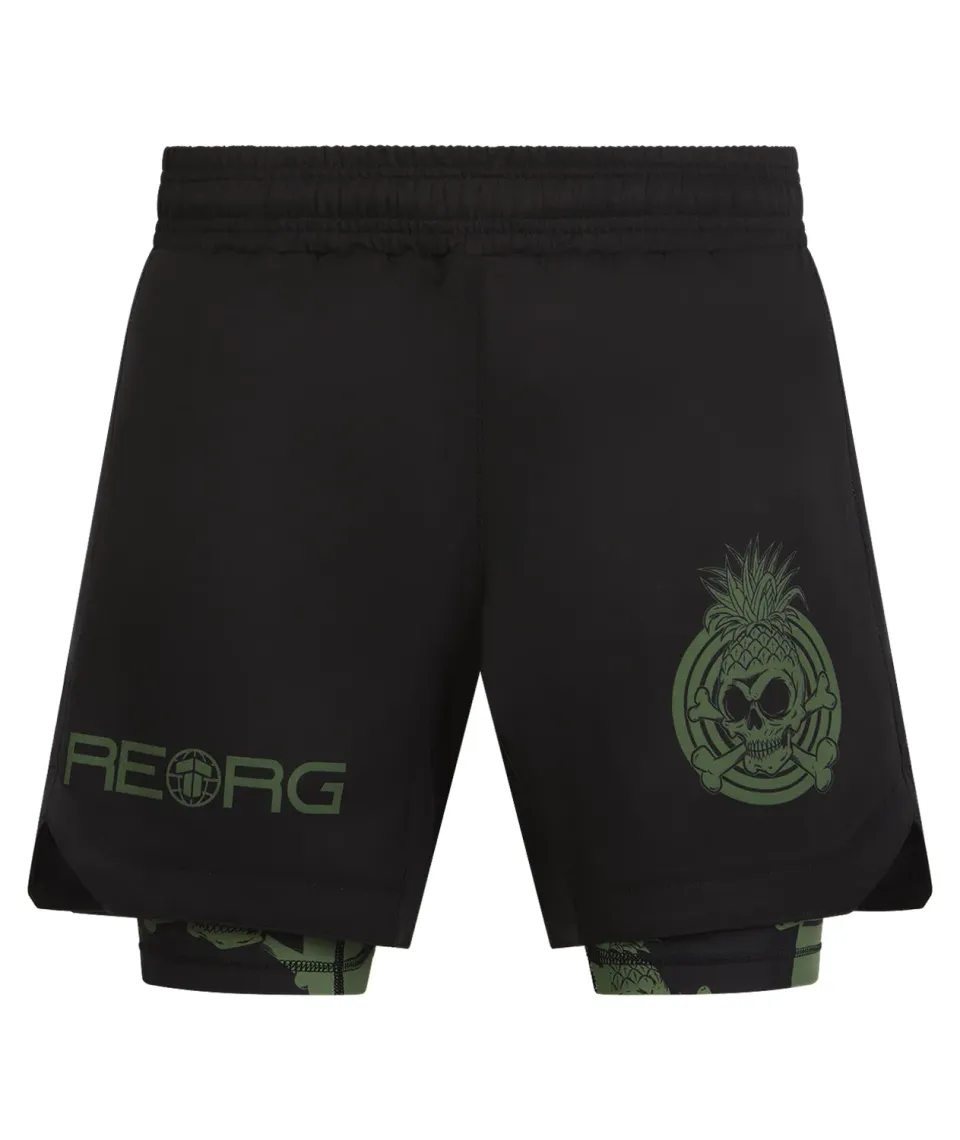 Tatami Reorg Hybrid pantaloncini grappling khaki con compressione