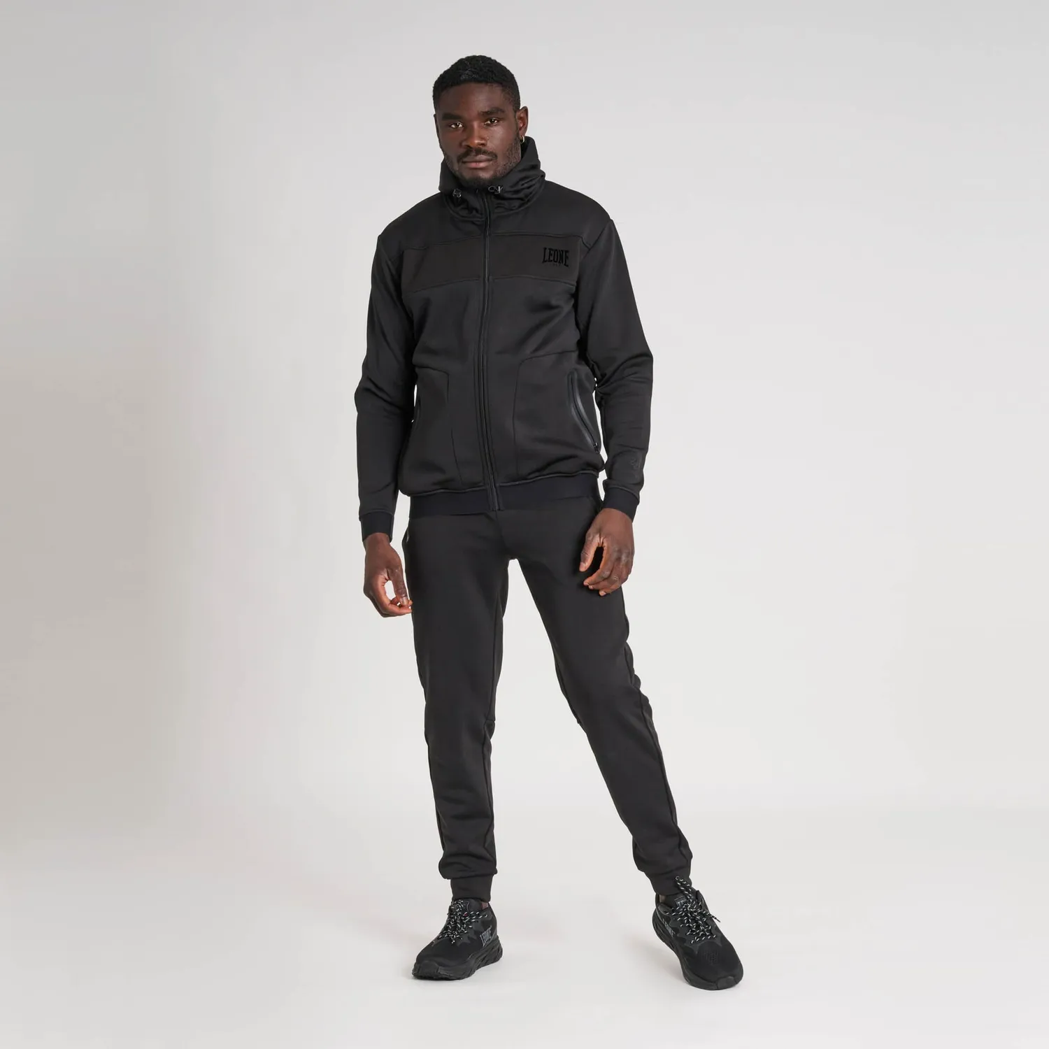 Leone 1947 Black Lion felpa uomo XS nera con cappuccio