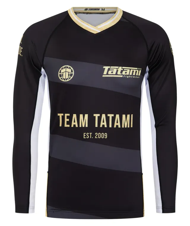 Tatami Team rash guard uomo maniche lunghe nero oro
