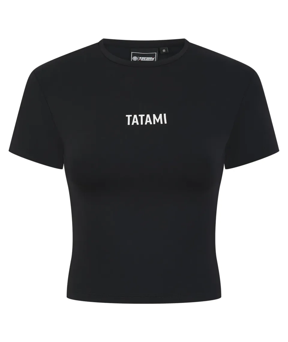 Tatami Luxe T-shirt cropped donna nero coprente