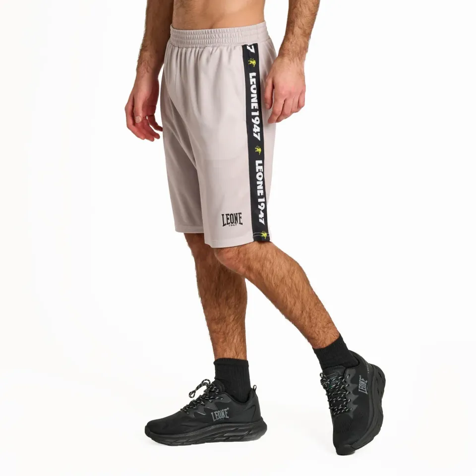 Leone1947 Stripe 47 ABX204 shorts gym uomo neri polymesh