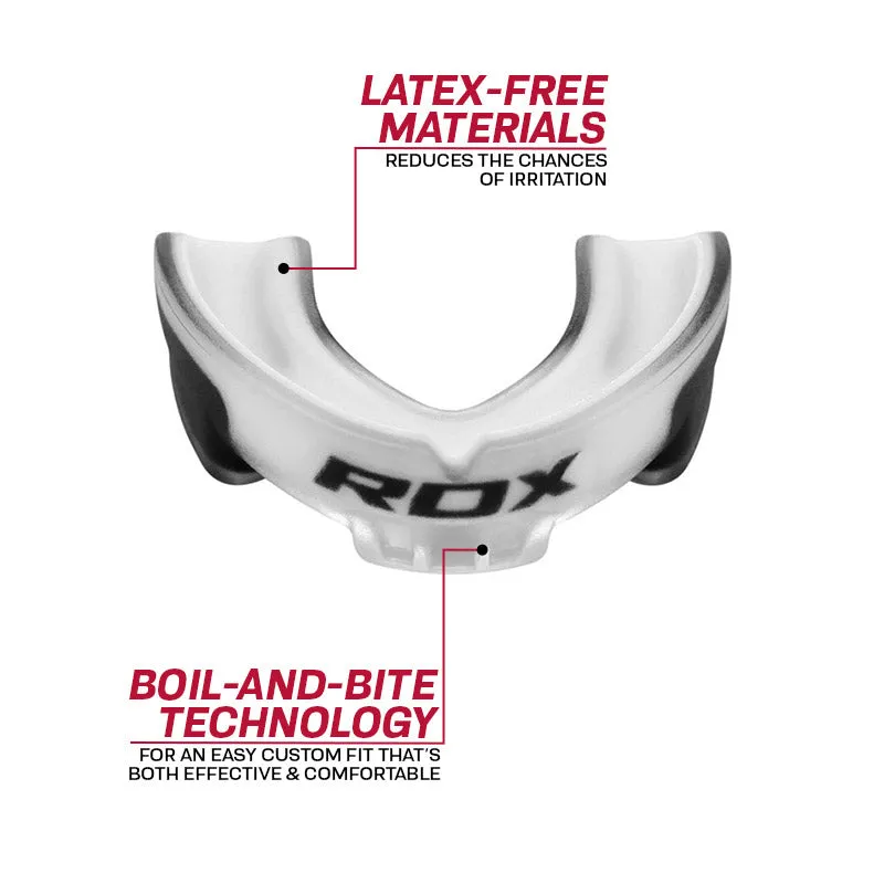 RDX 3W paradenti boxe bianco adulti boil-bite