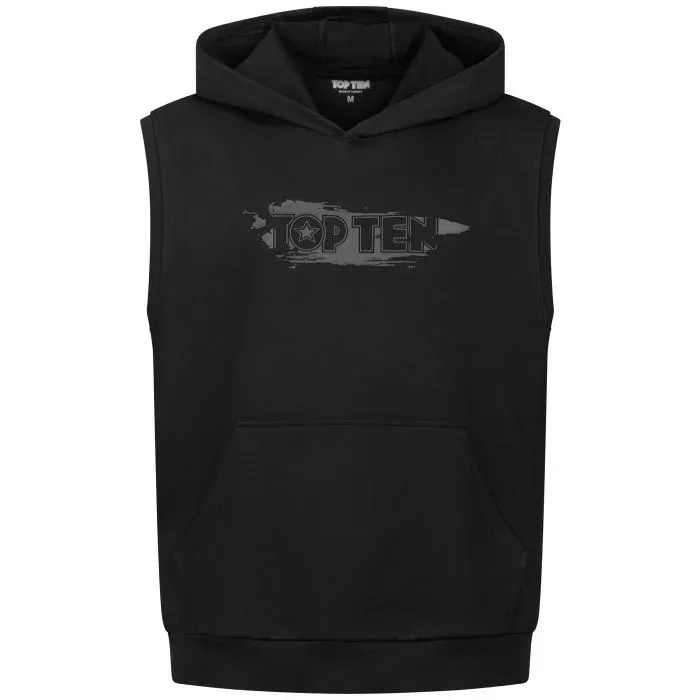 TOP TEN Power Ink 3D Felpa Smanicata Tank Hoodie in Cotone