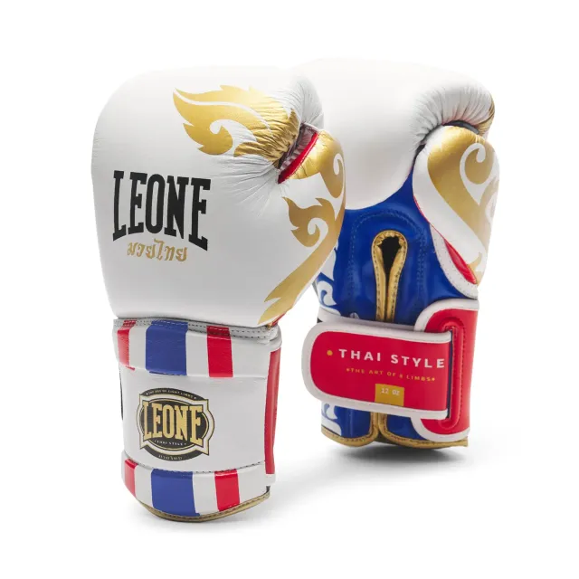 Leone 1947 Thai Style GN114 guanti boxe blu 12 oz pelle