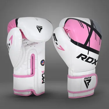 RDX F7 Ego Guanti Boxe Donna Rosa in Maya Hide 8-10 oz